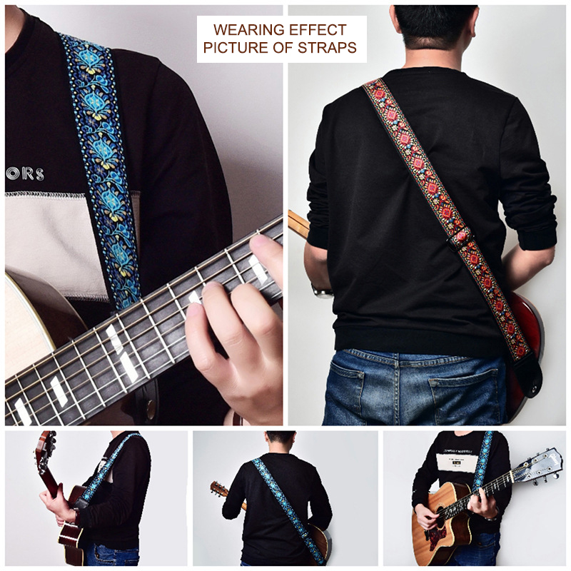 Embroidered Print Guitar Strap - Musical Instrument Dulcimer recension och pris